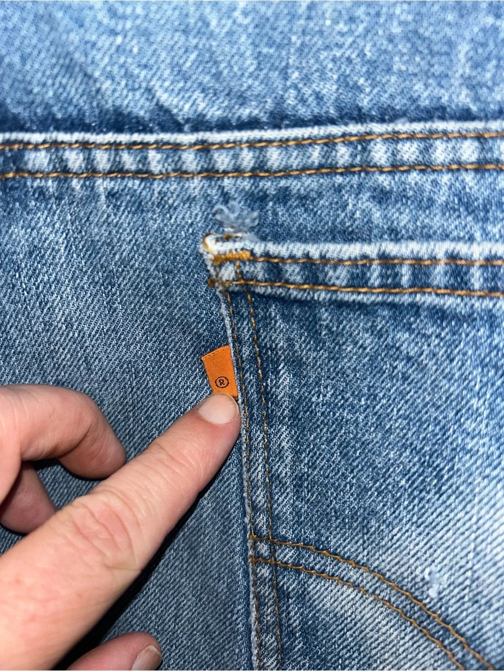 Vtg 1988 Levi's 517 Orange Tab Jeans Made in USA Bootcut Heavyweight Denim 39x31